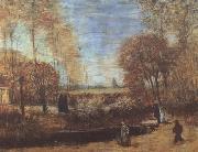 Vincent Van Gogh The Parsonage Garden at Nuenen with Pond and Figures (nn04)